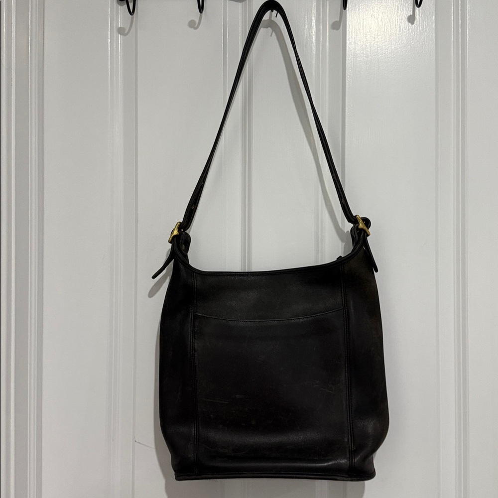 Vintage coach leather slim duffle bag
